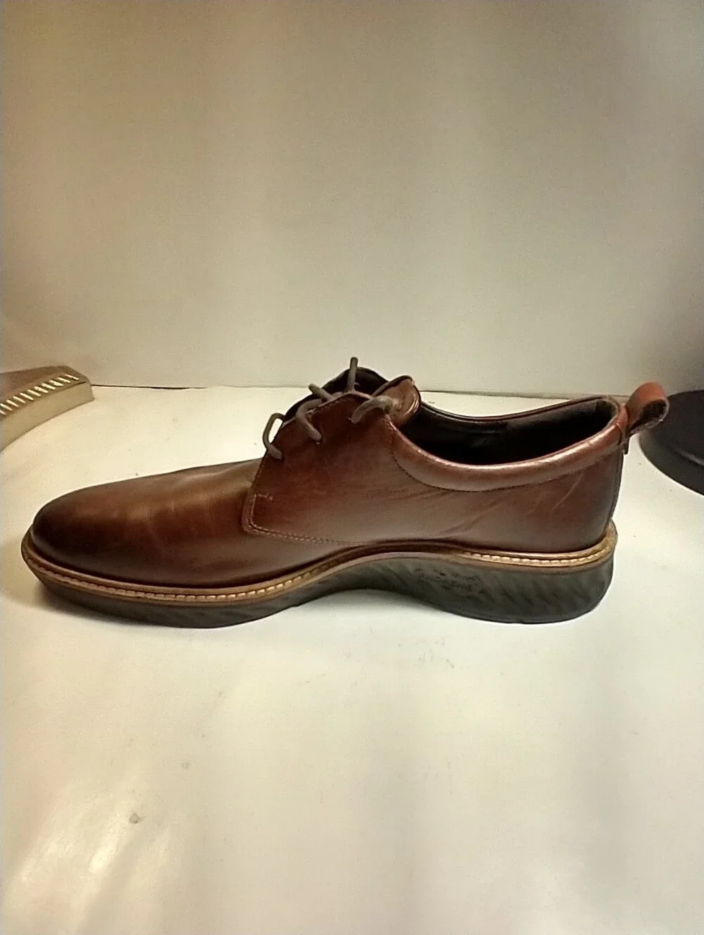 Ecco ST.1 Hybrid Plain Toe Oxford Brown Leather Shoes Men's sz 9(43).